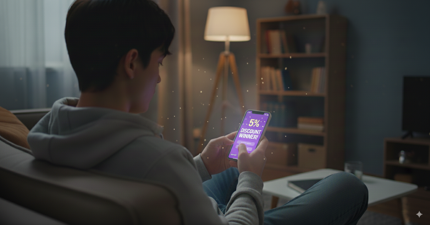 낮은 보상에 당첨된 소비자의 모습